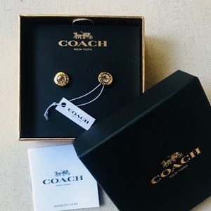BNWT!! Coach Open Circle Stud Earrings in Gold